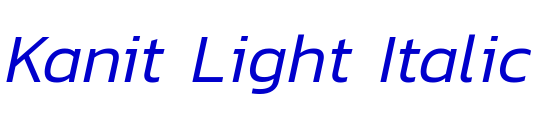 Kanit Light Italic Schriftart